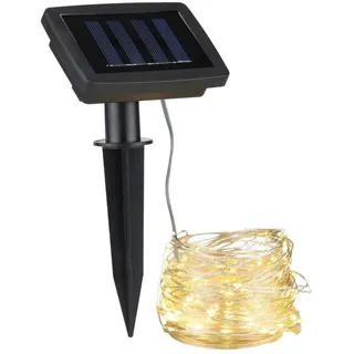 MARELIDA LED Solar Lichterkette 200 LED 20m inkl. Dämmerungssensor silber