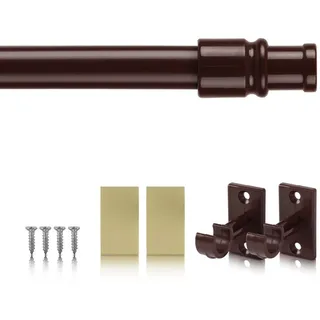 BestLivings Vorhangstange Caféhaus 1-läufig Ø 12 mm 50 cm Braun