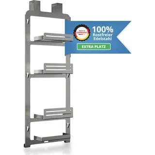 IDEE33 ID33® Duschablage zum Hängen - Rostfreies Edelstahl Duschregal - Ohne Bohren - Praktische Duschablage, Extra Platz, Wasserdicht & Stabil - Made in DE
