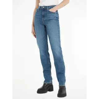 Straight-Jeans TOMMY HILFIGER Gr. 26, Länge 30, blau (mel) Damen Jeans Gerade in blauer Waschung