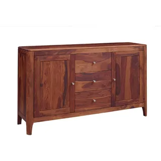 Massivmoebel24 Sideboard 146 x 86 x 40 cm Walnuss geölt