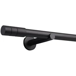 deco-raum Gardinenstange nach Maß 1-Lauf Zylinder Ø 25mm Schwarz, 260cm