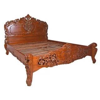 Französisches Himmelbett Barock Mahagoni – 160x200 „Sanssouci“
