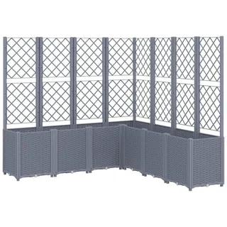 vidaXL Pflanzkübel mit Rankgitter Grau 160x160x140 cm PP