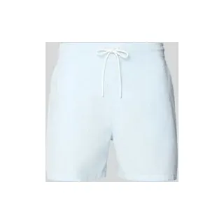 Regular Fit Badehose mit Label Stitching, Hellblau, XXL