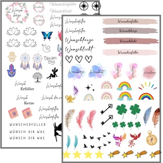 MilaBoo® Kerzentattoos Wunscherfüller 2 I DIY Aufkleber für besondere Anlässe, einfache Anwendung, vielseitig einsetzbar (Wunscherfüller 2)