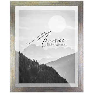 BIRAPA Monaco Bilderrahmen 20x30 cm Blaugold Meliert - Bilderrahmen Metall Optik, Alu Gebürstet Rahmen, Posterrahmen, Wechselrahmen