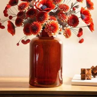 Vase Dekovase Tischvase Blumenvase TENNO Glasvase in braun 14,5x14,5x25,5 cm HOMLA - Braun