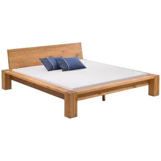 Hasena Balkenbett, Eiche, Holz, Wildeiche, massiv, 200x200 cm, in verschiedenen Größen erhältlich, Schlafzimmer, Betten, Doppelbetten