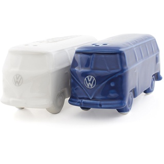BRISA VW Collection - Volkswagen Salz- & Pfefferstreuer aus Keramik im T1 Bulli Bus Design 2-teilig (Classic Bus/Weiß & Blau)