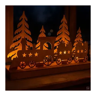 abc HOME LED-Dekofigur Dampflok, Weihnachten, LEDs, Edelrost