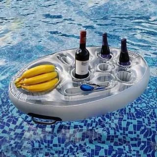 Schwimmendes Glas-halter Für Aufblasbaren Pool, Schwimmende Bar Mit 8 Fächern, Tablett Für Pool Und Spa, Ideal Für Partys Und Pools.