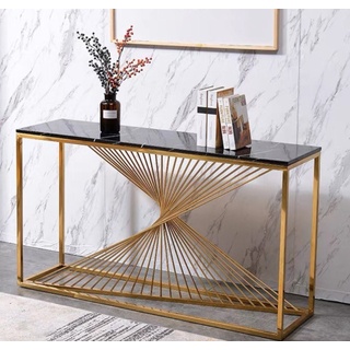 JVmoebel Konsolentisch, Designer Luxus Konsole Tisch Konsolen Tische Holz Metall Design Gold Klassischer schwarz