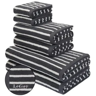 LeGer Home by Lena Gercke Tamsin Handtuchset 6-tlg. schwarz-weiß