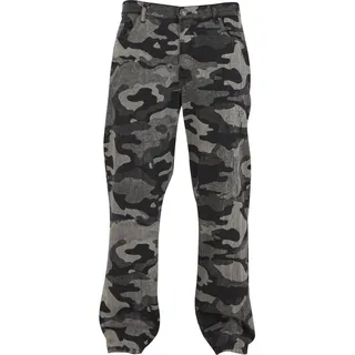 URBAN CLASSICS Laser Camo Printed Jeans Black Laser Camo 40