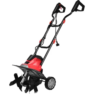 GOPLUS Elektro Bodenhacke, 1200W Gartenfräse mit 4 Hackmesser, 22 cm Arbeitstiefe, 35 cm Arbeitsbreite, klappbare Motorhacke, Bodenfräse mit 2-Punkt-Schalter, Gartenhacke elektrisch für Bodenlockerung