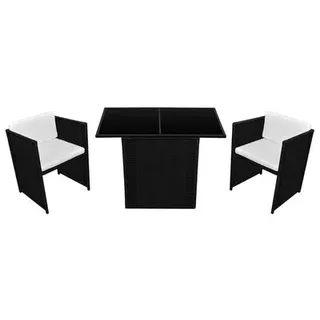 vidaXL Bistroset 3-tlg. schwarz/cremeweiß