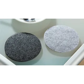 Gilde Untersetzer 4er-Pack Filz dunkelgrau Größe rund : 10 cm Ø