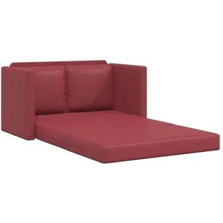 vidaXL Bodensofa mit Schlaffunktion Weinrot 112x174x55 cm Kunstleder