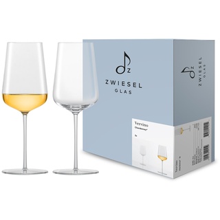 Zwiesel Glas Chardonnay Weißweinglas Vervino (2-er Set), edle Weingläser mit Moussierpunkt, spülmaschinenfeste Tritan®-Kristallgläser, Made in Germany (Art.-Nr. 122168)