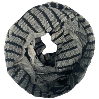 Taschen4life Modeschal Damen Schal Loop S76, 3D Effekt, Blumenmuster, Loopschal schwarz