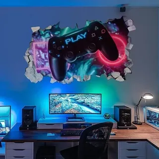Shining House - 3d-gamer-wandaufkleber, Gamer-wandposter-dekoration, Jungen-schlafzimmer-wandaufkleber, Moderne Wohnzimmer-dekoration, Wandaufkleber, Jungen-schlafsaal-wandaufkleber, Diy-gamer-aufkleber