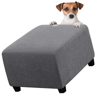 Fußhocker Schonbezug Hockerbezug 40x40/45x45/50x50/60x60 Stretch Silberfuchssamt Ottomane Bezug Quadratisch Protector Überzug für Hocker Hussen(2#,43x43in/110x110cm)