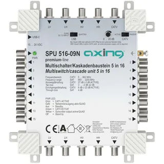 Axing SPU51609N Multischalter 5 (4 SAT/1 terrestrisch) Teilnehmer-Anzahl: 16