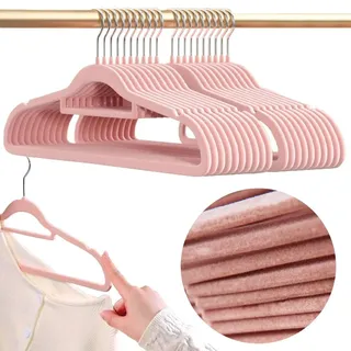 OEM Kleiderbügel Set Samt Rosa 20 St.