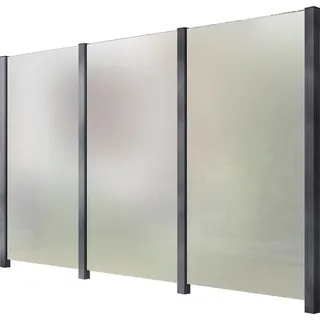 staket pro Glaszaun 3,28 m grau/vollflächig satiniert dekor