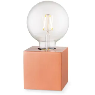 Home Sweet Home Klassischer Tischlampe Dry Quadratisch | 8,5/8,5/8,5cm | Kupfer | Nachttischlampe | Metall | für E27 LED Glühbirne | mit Kabelschalter | geeignet für Wohnzimmer