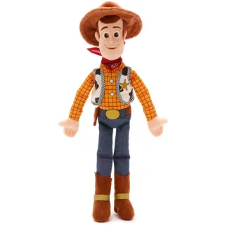Disney Store Offizielle mittelgroße Kuschelpuppe Woody, Toy Story, 47 cm, Kuschelpuppe, Cowboy im typischen Outfit mit Stickereien und weicher Oberfläche