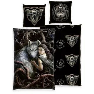 Anne Stokes Bettwäsche -Set ‘Wolf’ – 135×200 cm, Renforcé, 100% Baumwolle