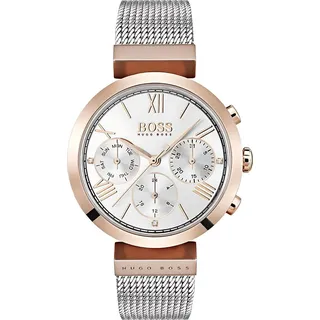 Hugo Boss Damenuhr Edelstahl silber roségold - Silber