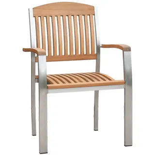Merxx Keros Stapelsessel 2er Set 58 x 60 x 84 cm silber/weiß