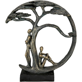 Dekofigur CASABLANCA BY GILDE "Skulptur Shadow" Dekofiguren Gr. B/H/T: 28 cm x 32 cm x 8,5 cm, braun (bronzefarben) Deko-Objekte