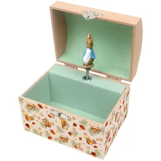 Trousselier - Spardose mit Musik Peter Hase – Spardose für Kinder, Stein, Hase, Spieluhr, Geschenk zur Taufe oder Geburt, Jungen und Mädchen