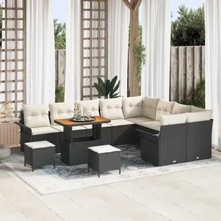 vidaXL Garten-Lounge-Set 12-tlg. schwarz