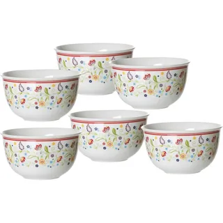 Ritzenhoff & Breker Müslischale Doppio Shanti, Porzellan, (Set, 6-tlg), Geschirr-Set, Paisley-Blüten-Dekor bunt
