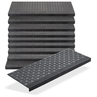 Stufenmatte »10x Gummi 65x25cm Treppenstufen Außen Antirutschmatten Made in EU«, BigDean schwarz