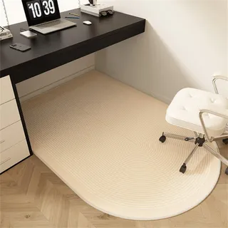 Surwin Bürostuhl Unterlage Teppich, Warme Farben Bodenschutzmatte für Bürostuhl Hartböden Parkett Laminat, Kratzfest rutschfest Bodenmatte Stuhlunterlage Bürostuhlunterlage (Beige 2,90x60cm)
