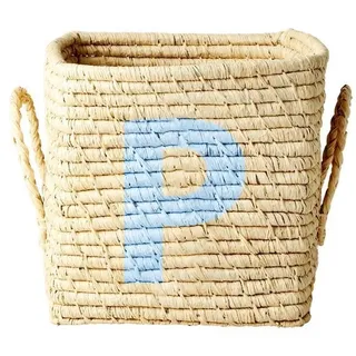 RICE Raffia Buchstaben Korb ABC, L20 x B20 x H20cm, natur, P