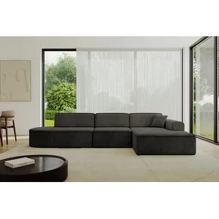 altdecor Ecksofa Samt L-Form Schwarz