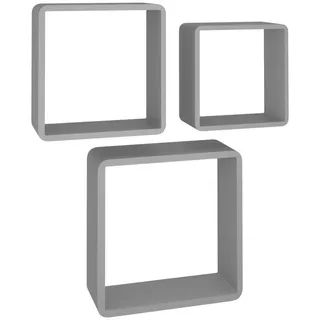 vidaXL Würfelregale 3 Stk. Grau MDF