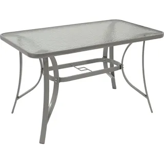 DEGAMO Florenz Gartentisch 120 x 70 x 72 cm Silber/Grau