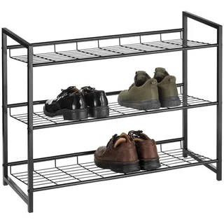 CARO-Möbel Schuhregal Schwarz, Metall, Mode, cm, Garderobe, Schuhaufbewahrung, Schuhregale