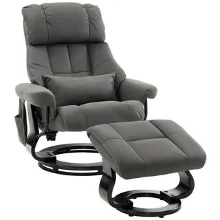 MCombo Relaxsessel mit Hocker Kunstleder 86 x 110 x 90 cm Braun