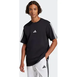 adidas Essentials 3-Streifen Single Jersey T-Shirt Black / White 2XL
