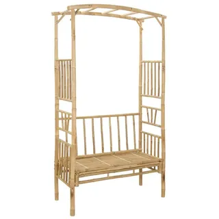 vidaXL Rosenbogen mit Bank 115 x 50 x 205 cm Bambus