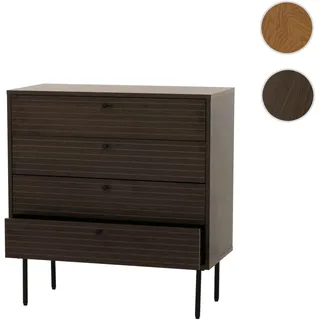 Kommode HWC-N78, Sideboard Schrank, 4 Schubladen, skandinavischer Stil Metall Holz Melamin MVG 85x80x40cm ~ dunkelbraun